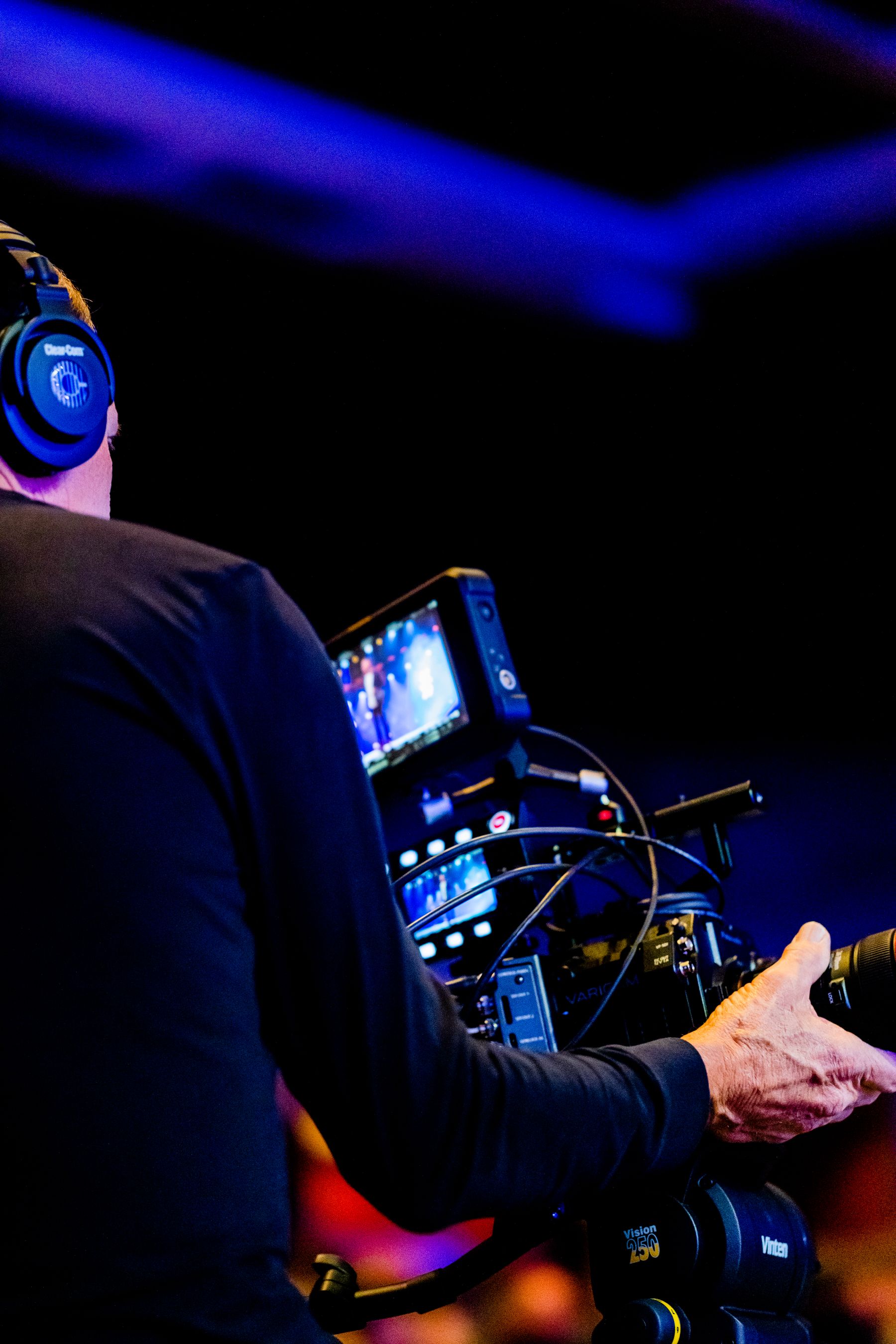Camera operator working during a live production